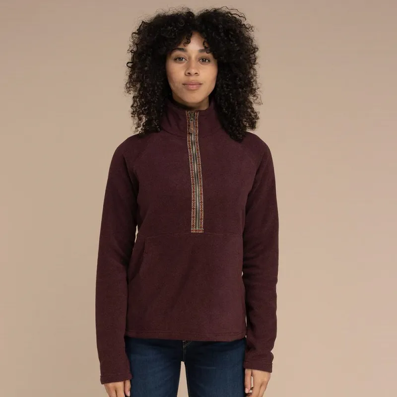 Sherpa Womens Rolpa 1 2 Zip Pullover Beet Red